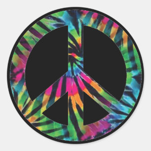 Friedenszeichen-Aufkleber - Regenbogen-Hippy-Desig Runder Aufkleber