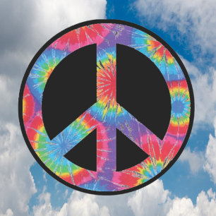 Friedenszeichen-Aufkleber - Regenbogen-Hippy-Desig Runder Aufkleber