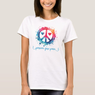 Friedenszeichen Bewahre Deinen Frieden Inspirieren T-Shirt