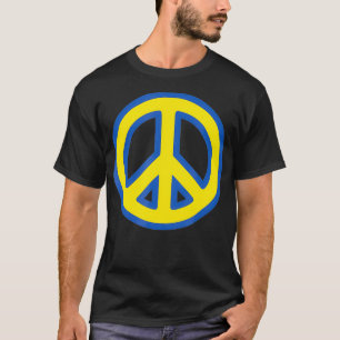 FRIEDENSZEICHEN Blau & gelbe ukrainische Solidari T-Shirt