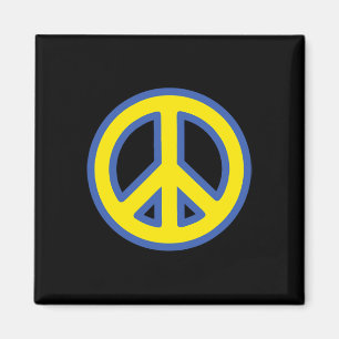 Friedenszeichen - Blaue und gelbe ukrainische Flag Magnet