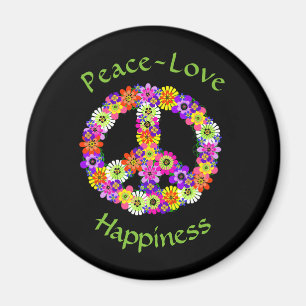 Friedenszeichen Blumen Frieden Liebe Glück Magnet