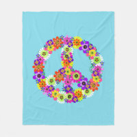 Friedenszeichen Blumen in Light Blue