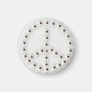 Friedenszeichen-Blumen-Magnet Magnet
