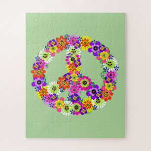 Friedenszeichen-Blumen Puzzle