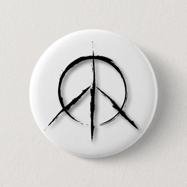 Friedenszeichen Brushed-1 Button (Vorderseite)