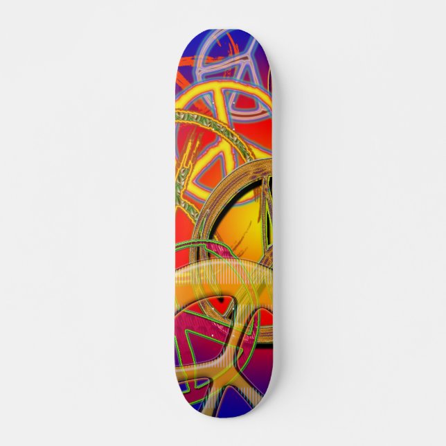FRIEDENSzeichen-COLLAGEN-SKATEBOARD Skateboard (Vorne)