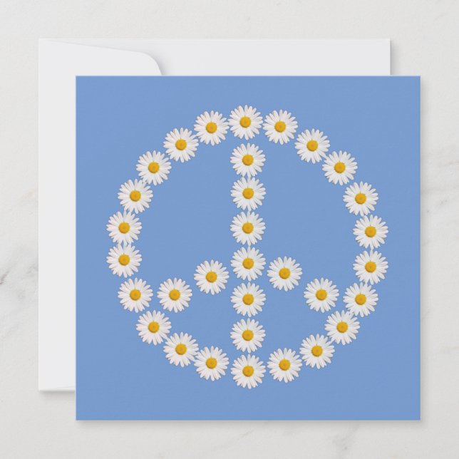 Friedenszeichen daisy boho einladung (Vorderseite)