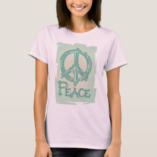 Friedenszeichen-Damen-langes Hülsen-Shirt T-Shirt