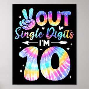 Friedenszeichen Doppelte Ziffern 10. Geburtstag fü Poster