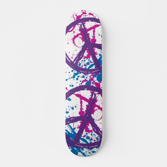 FRIEDENSzeichen-FARBEN-SPRITZER Skateboard (Vorne)