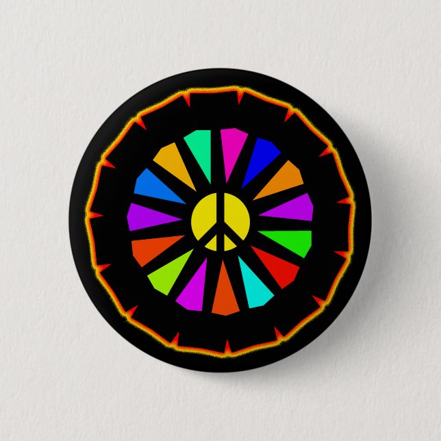 FRIEDENSzeichen-FARBrad Button (Vorderseite)