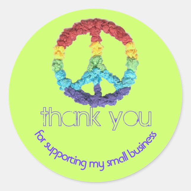 Friedenszeichen für kleine Unternehmen Runder Aufkleber (Vorderseite)