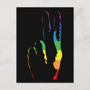 Friedenszeichen für Regenbogen Postkarte