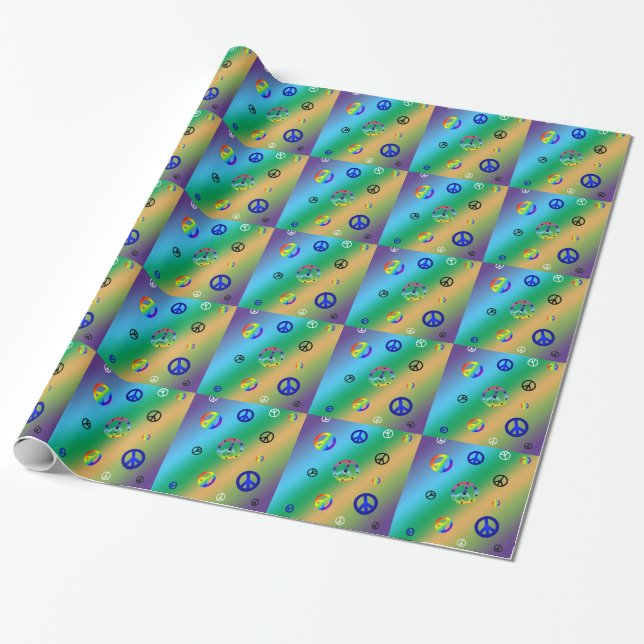 Friedenszeichen Geschenkpapier (Ungerollt)