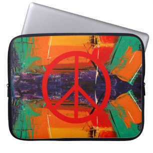 Friedenszeichen & Graffiti-Laptop-Hülle Laptopschutzhülle