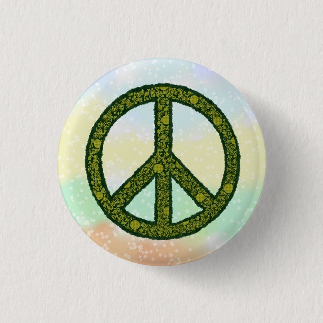 Friedenszeichen grün  button (Vorderseite)