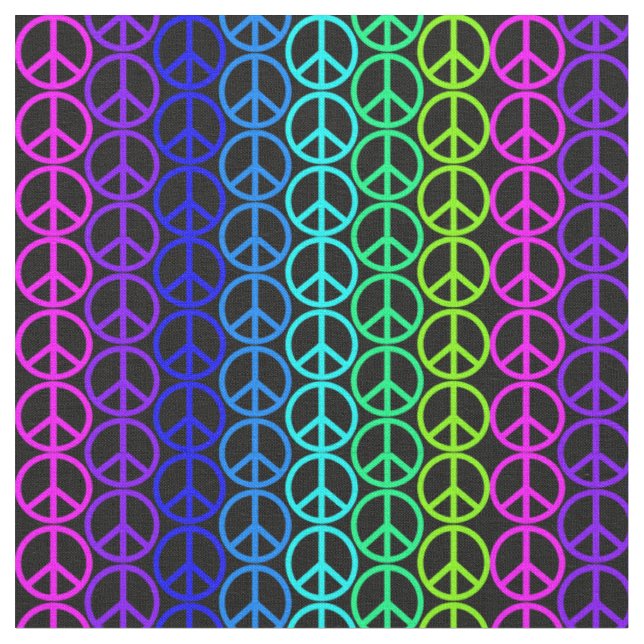 Friedenszeichen hippie pazifisches Zeichen. Vintag Stoff (Nahaufnahme)