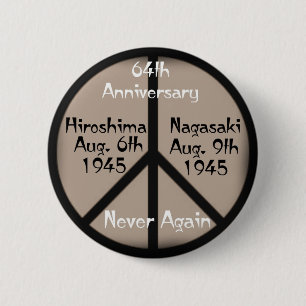 Friedenszeichen Hiroshima-Nagasaki Button