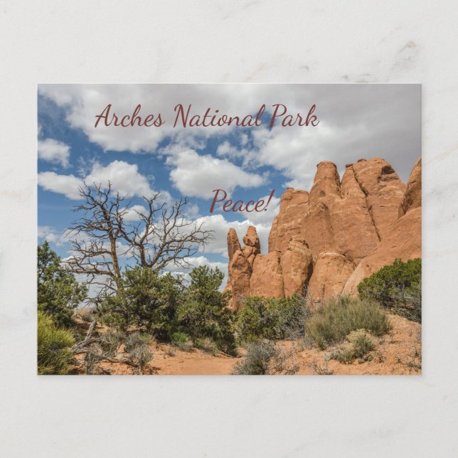 Friedenszeichen im Nationalpark Arches Postkarte (Vorderseite)