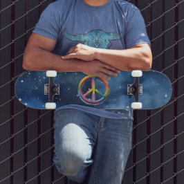 Friedenszeichen im Weltraum Skateboard