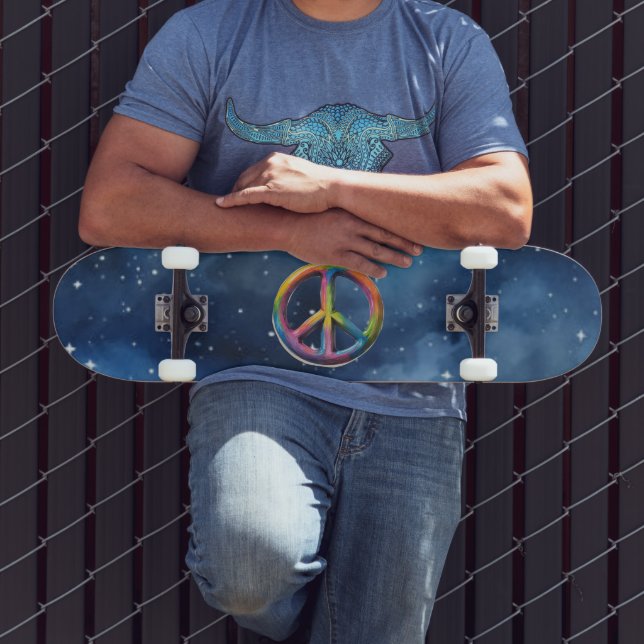Friedenszeichen im Weltraum Skateboard (Außenbereich 3)