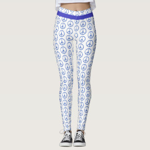 Friedenszeichen in Blau Leggings