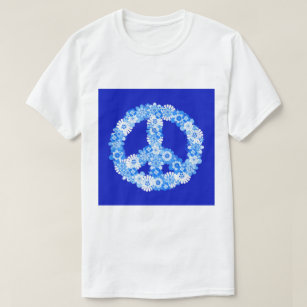 Friedenszeichen in Blau T-Shirt