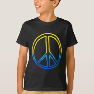 Friedenszeichen in den Farben der Ukraine Gelb und T-Shirt