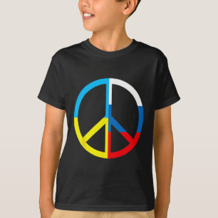 Friedenszeichen in der Ukraine und russische Flagg T-Shirt