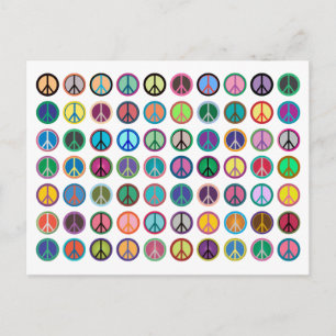 Friedenszeichen in Farbe Postkarte