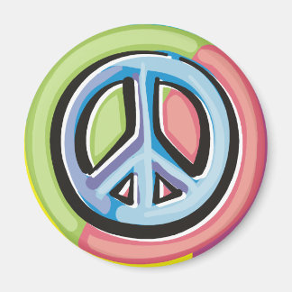 Friedenszeichen in Pastellfarben Magnet