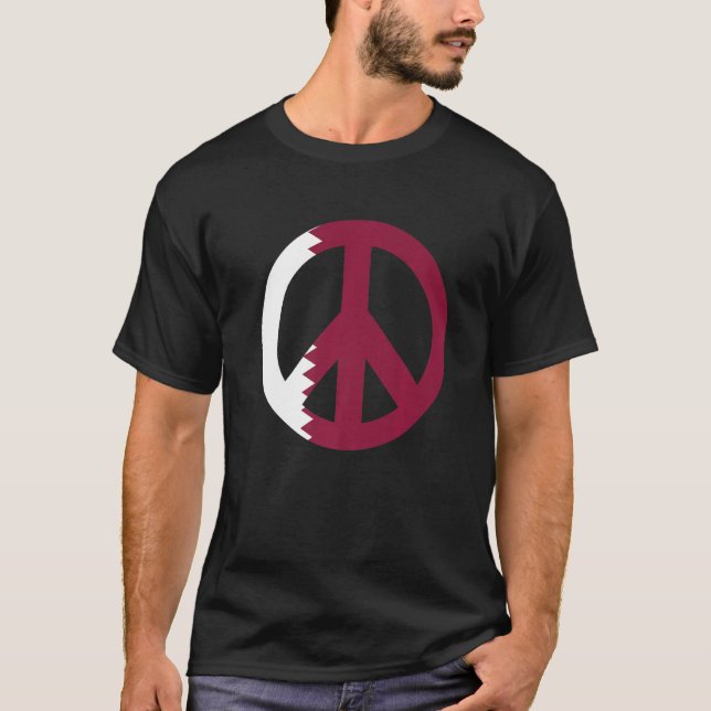 Friedenszeichen Katar Flag 1 T-Shirt (Vorderseite)