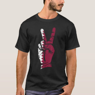 Friedenszeichen Katar-Flagge T-Shirt