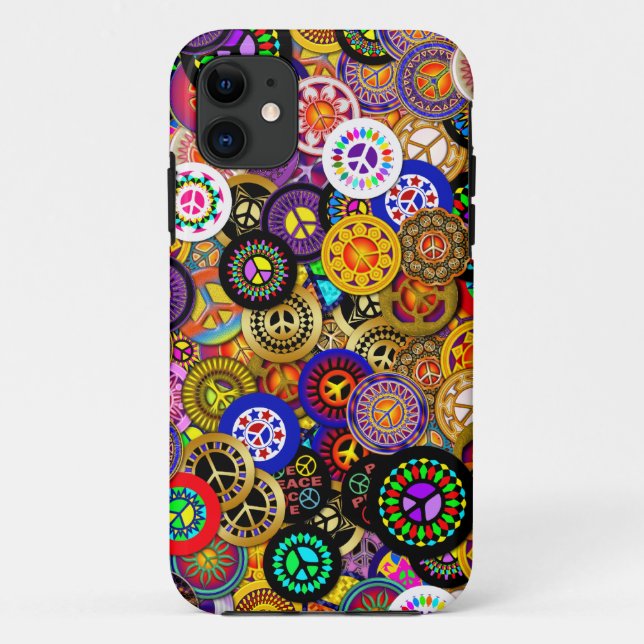 Friedenszeichen knöpft Collage Case-Mate iPhone Hülle (Rückseite)