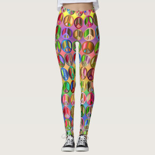 Friedenszeichen-Leggings-Gesamtneon Leggings