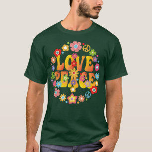 FRIEDENSZEICHEN LIEBE 1960er 1970er Tie Dye Groovy T-Shirt