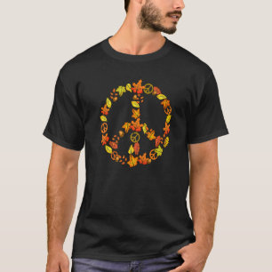 Friedenszeichen Liebe 60er 70er Tie Dye Herbstblä T-Shirt