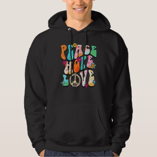 Friedenszeichen Liebe 60er 70er Tie Dye Hippie Hal Hoodie