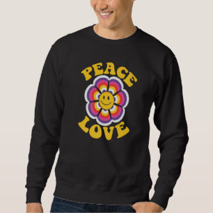 Friedenszeichen Liebe 60er 70er Tie Dye Hippie Hal Sweatshirt