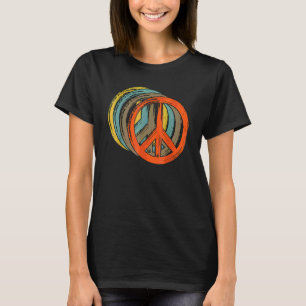 Friedenszeichen Liebe 60er 70er Tie Dye Hippie Hal T-Shirt
