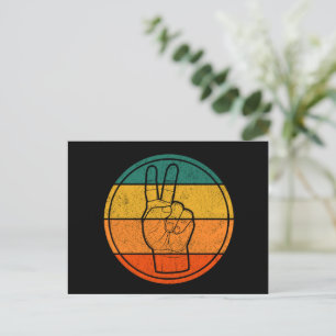 Friedenszeichen Liebe 60er 70er Tye Die Hippie Kos Postkarte