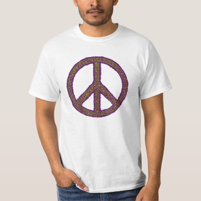 Friedenszeichen lila T-Shirt (Vorderseite)