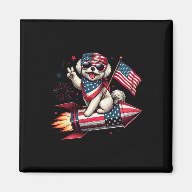 Friedenszeichen Maltesisches Feuerwerk Amerikanisc Magnet (Vorne)