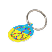 Friedenszeichen mit Blume, ukrainische Fahne