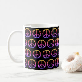 Friedenszeichen mit bunten Blume Kaffeetasse
