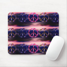 Friedenszeichen mit bunten Blume Mousepad