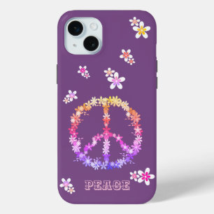 Friedenszeichen mit bunten Blume, Personalisiert Case-Mate iPhone Hülle