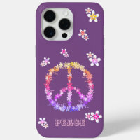 Friedenszeichen mit bunten Blume, Personalisiert