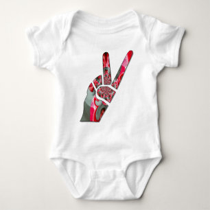 Friedenszeichen mit den Händen Baby Strampler